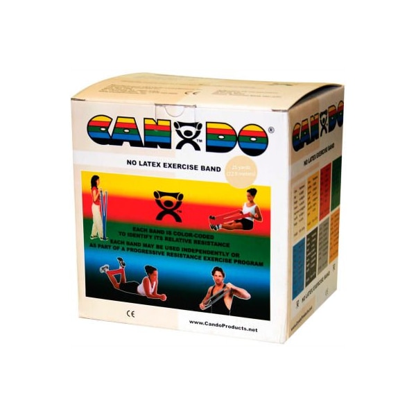 Fabrication Enterprises CanDo Latex-Free Exercise Band, Tan, 25 Yard Roll, 1 Roll/Box 1362630 - main